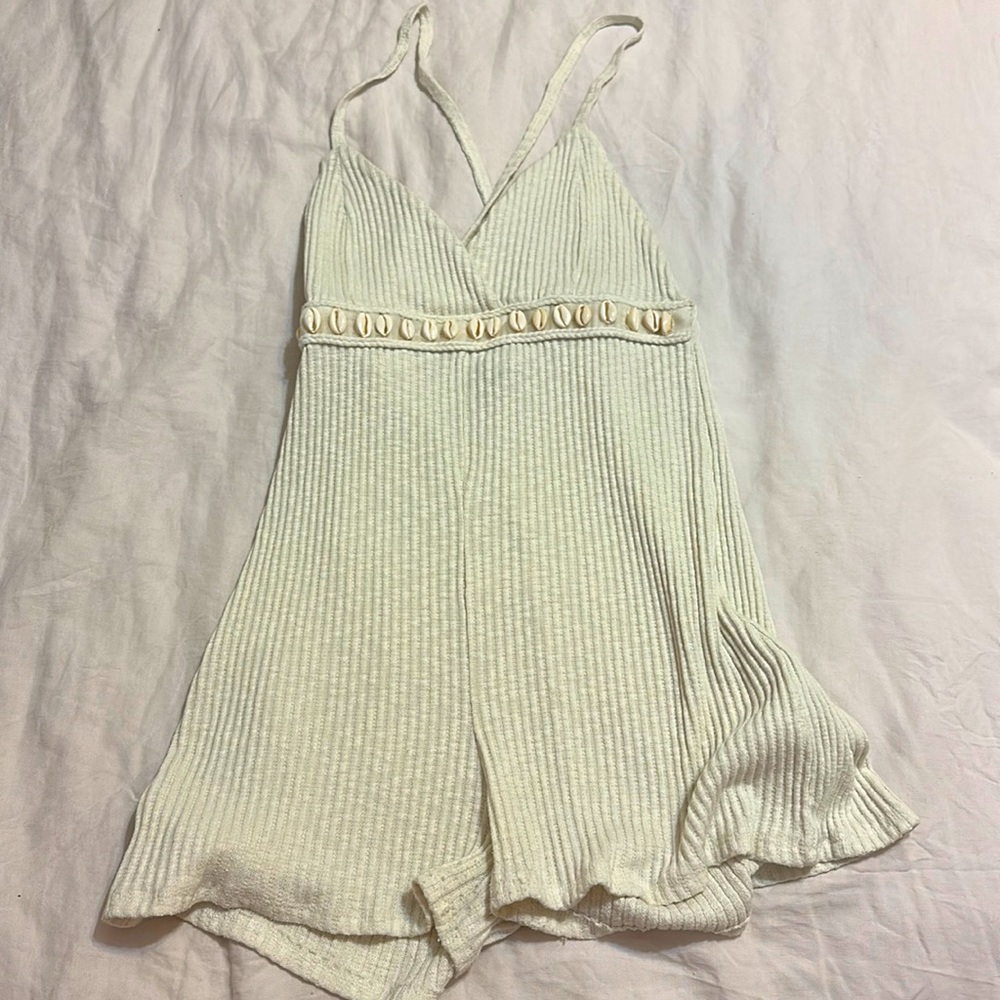 Cream beach romper